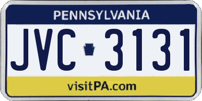 PA license plate JVC3131