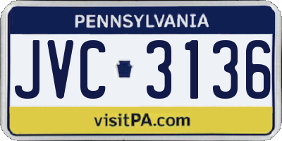 PA license plate JVC3136