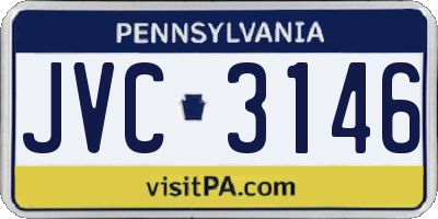 PA license plate JVC3146
