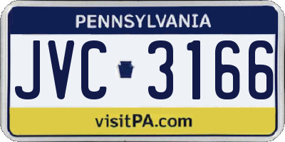 PA license plate JVC3166