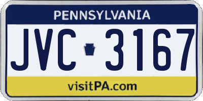PA license plate JVC3167