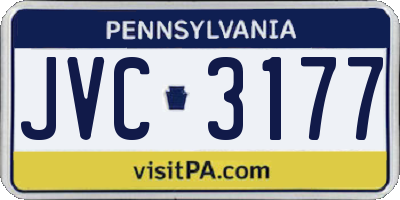 PA license plate JVC3177