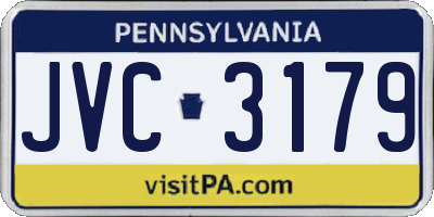 PA license plate JVC3179