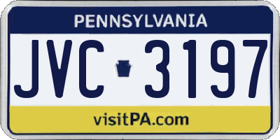 PA license plate JVC3197