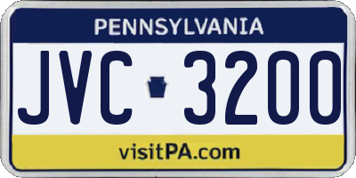 PA license plate JVC3200