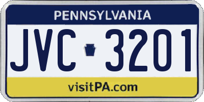 PA license plate JVC3201
