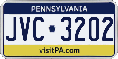PA license plate JVC3202