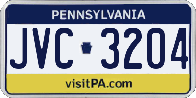 PA license plate JVC3204