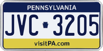 PA license plate JVC3205