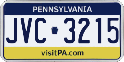 PA license plate JVC3215