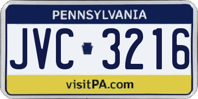 PA license plate JVC3216