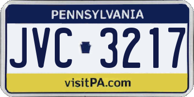 PA license plate JVC3217
