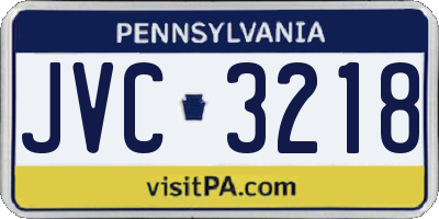 PA license plate JVC3218