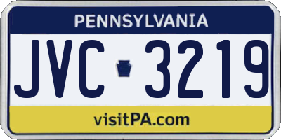 PA license plate JVC3219