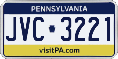 PA license plate JVC3221
