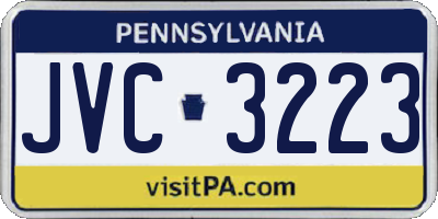 PA license plate JVC3223