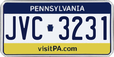 PA license plate JVC3231