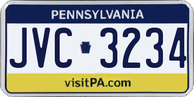 PA license plate JVC3234