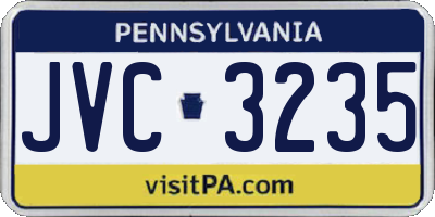 PA license plate JVC3235