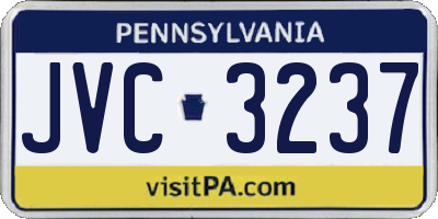 PA license plate JVC3237