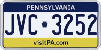 PA license plate JVC3252