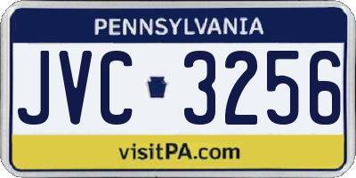 PA license plate JVC3256