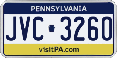 PA license plate JVC3260