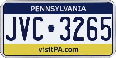 PA license plate JVC3265