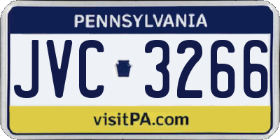 PA license plate JVC3266