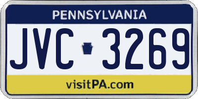 PA license plate JVC3269