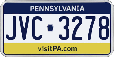 PA license plate JVC3278