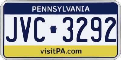 PA license plate JVC3292