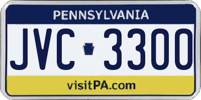 PA license plate JVC3300