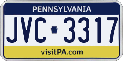 PA license plate JVC3317