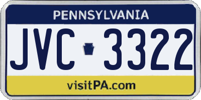 PA license plate JVC3322
