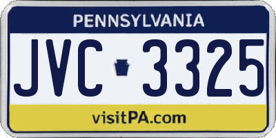 PA license plate JVC3325