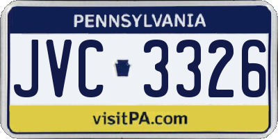 PA license plate JVC3326