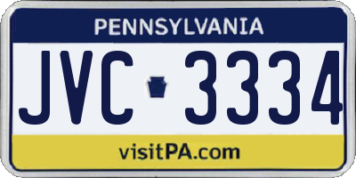 PA license plate JVC3334