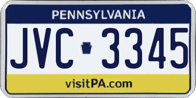 PA license plate JVC3345