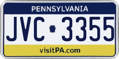 PA license plate JVC3355