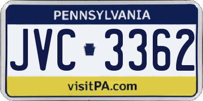 PA license plate JVC3362
