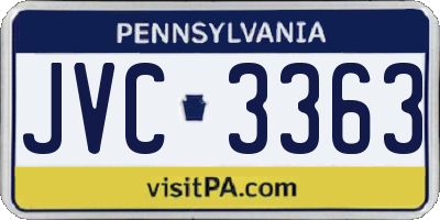 PA license plate JVC3363