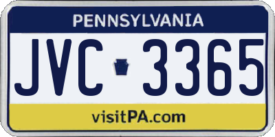 PA license plate JVC3365