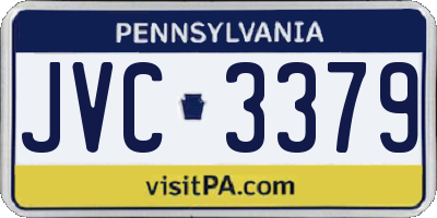 PA license plate JVC3379