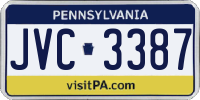 PA license plate JVC3387