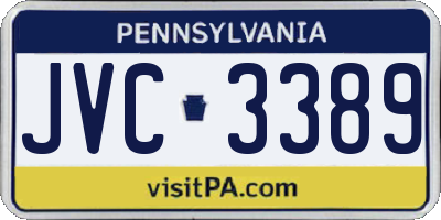 PA license plate JVC3389