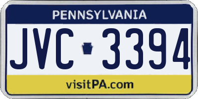 PA license plate JVC3394