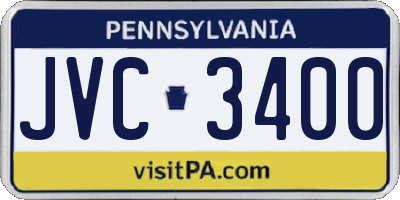 PA license plate JVC3400