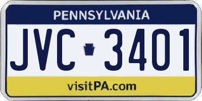 PA license plate JVC3401