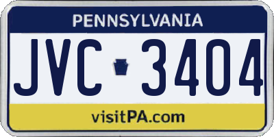 PA license plate JVC3404